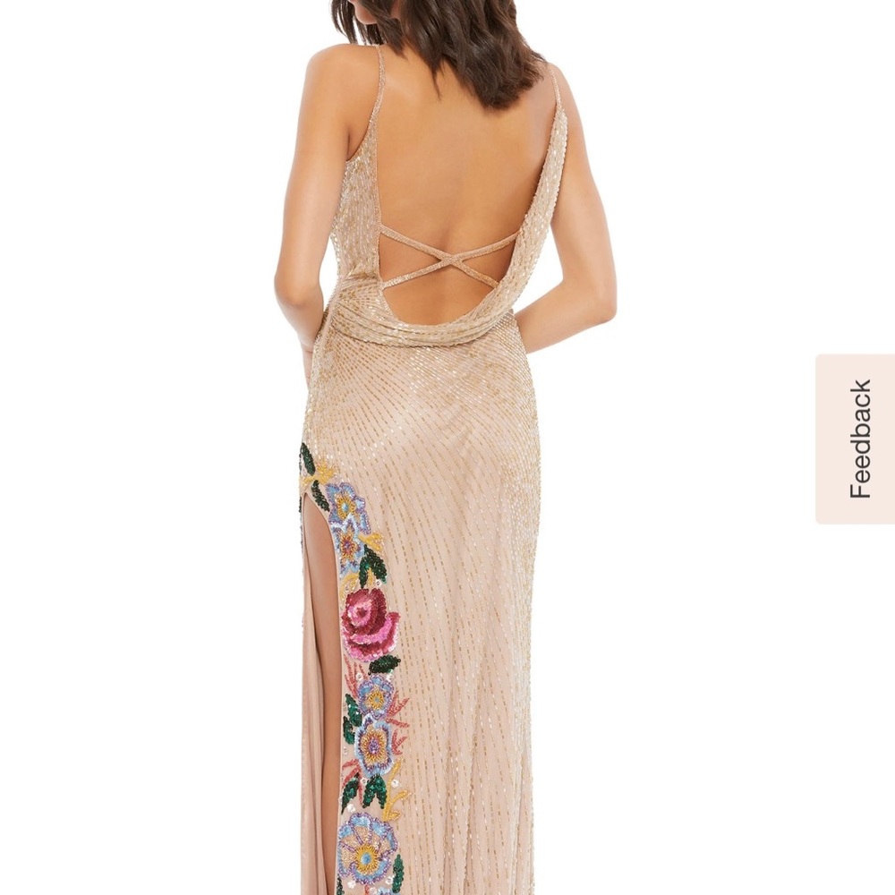 Mac Duggal Sequined Flower Gown Size 4